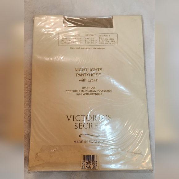Victoria's Secret Couture Collection Nightlights Pantyhose Gold Metallic Size S - Picture 4 of 10